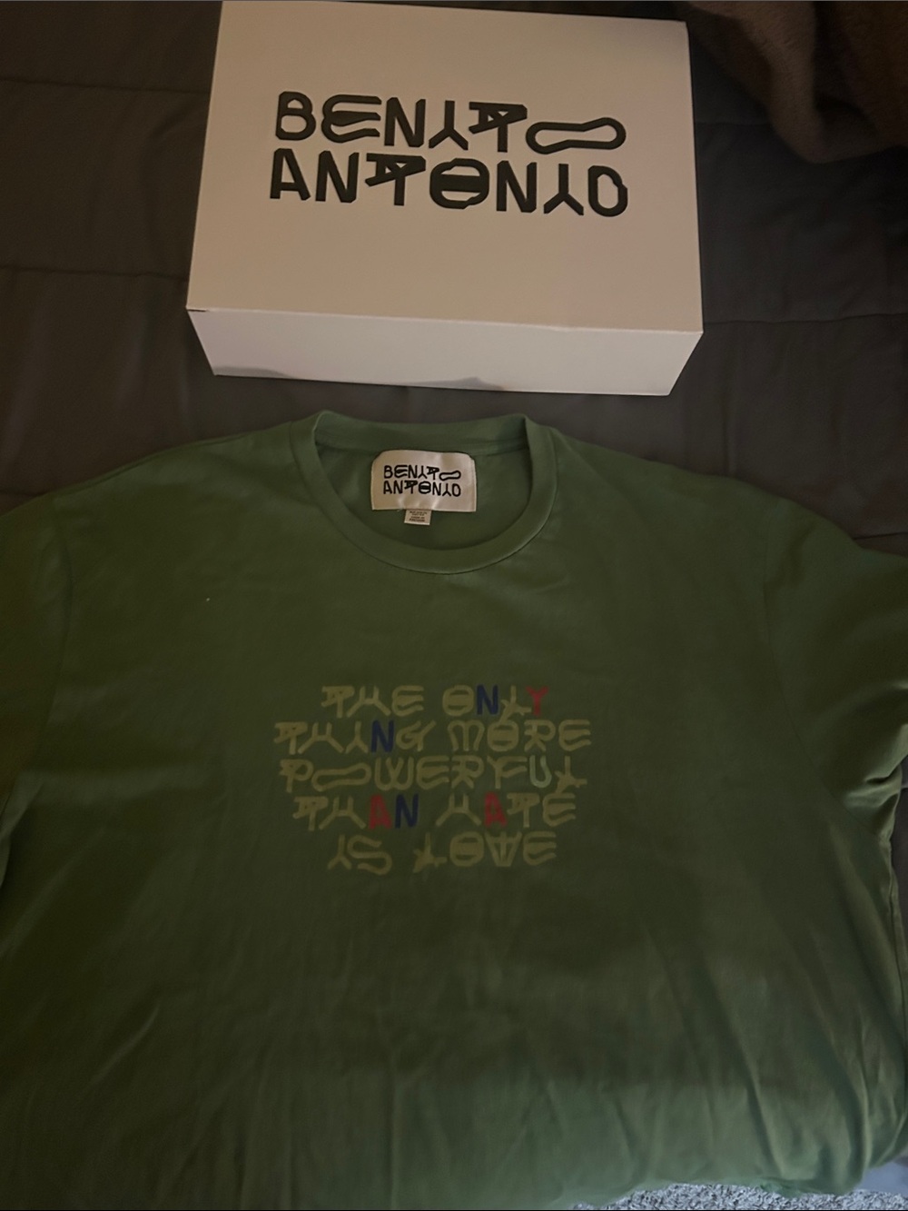Benito Antonio Zara Green Short Sleeve Graphic Tee
